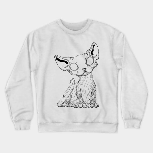 Sphynx Kitten Crewneck Sweatshirt by Jess Adams